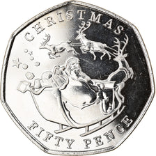 Coin, Gibraltar, Christmas, 50 Pence, 2020, MS(63), Cupro-nickel