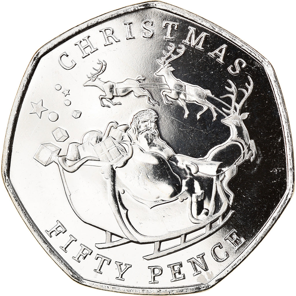 Coin, Gibraltar, Christmas, 50 Pence, 2020, MS(63), Cupro-nickel