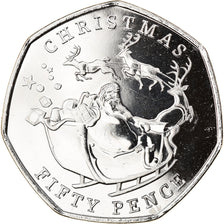 Coin, Gibraltar, Christmas, 50 Pence, 2020, MS(63), Cupro-nickel
