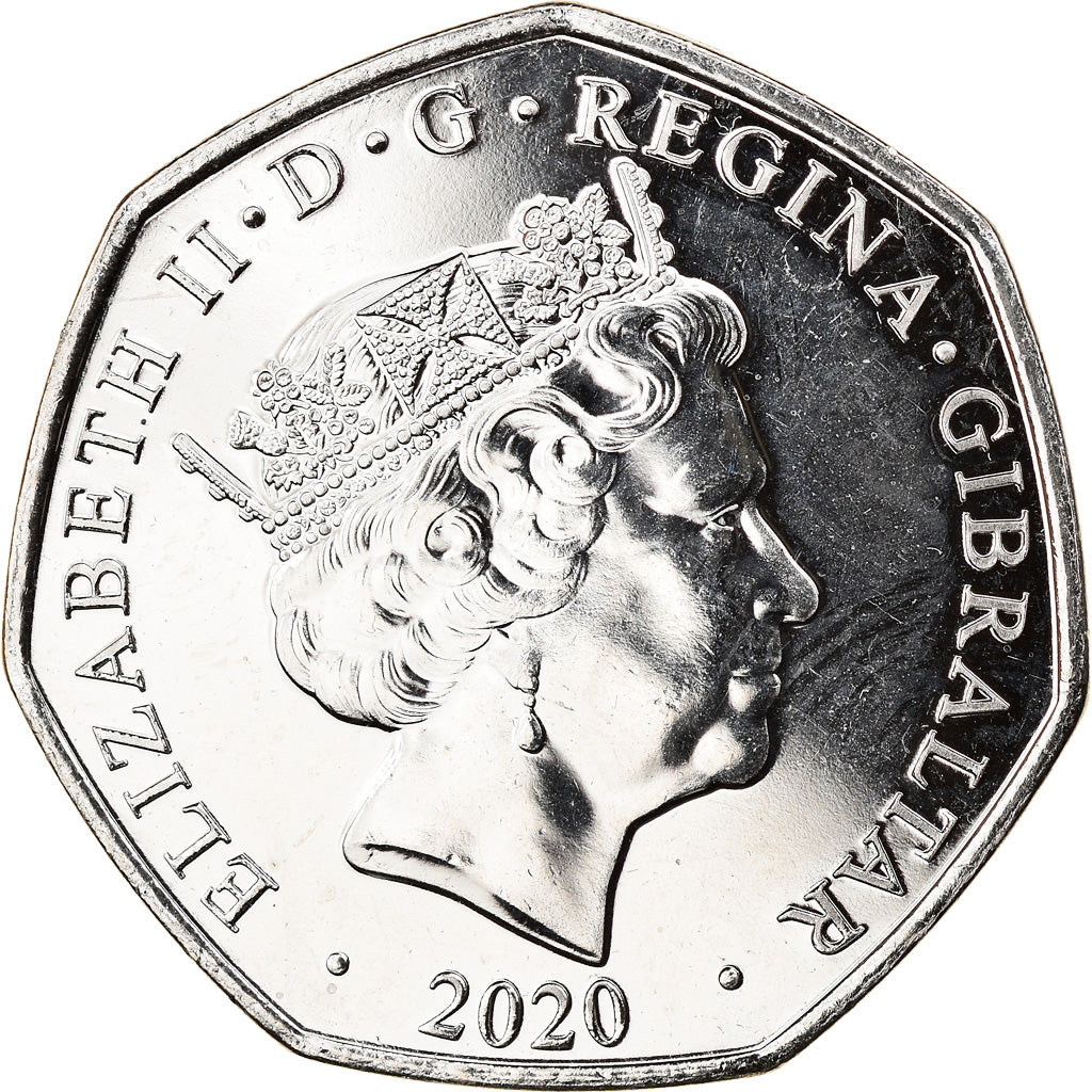 Coin, Gibraltar, Christmas, 50 Pence, 2020, MS(63), Cupro-nickel