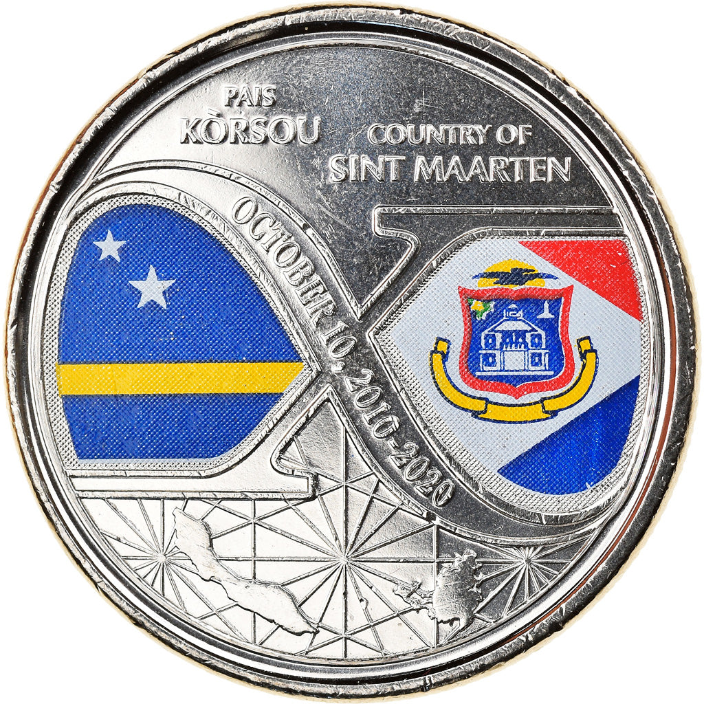 Coin, Netherlands Antilles, Curaçao, St Martin, 5 Gulden, 2020, MS(63), Nickel