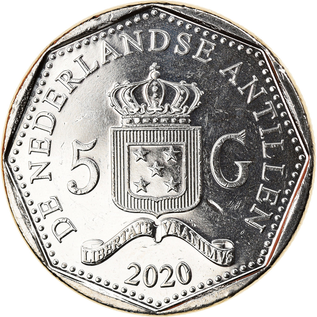 Coin, Netherlands Antilles, Curaçao, St Martin, 5 Gulden, 2020, MS(63), Nickel