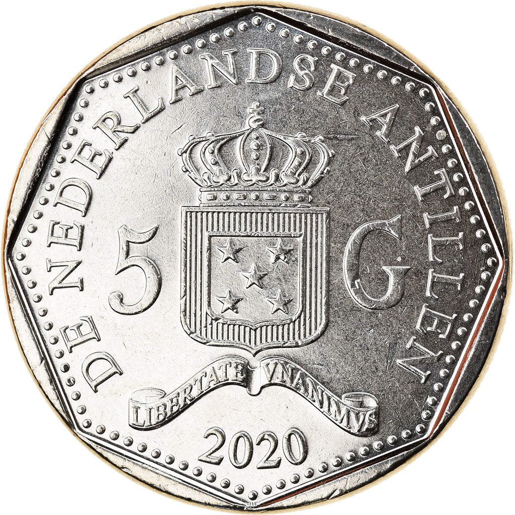 Moneda, Antillas holandesas, Curaçao, St Martin, 5 Gulden, 2020, SC, Níquel