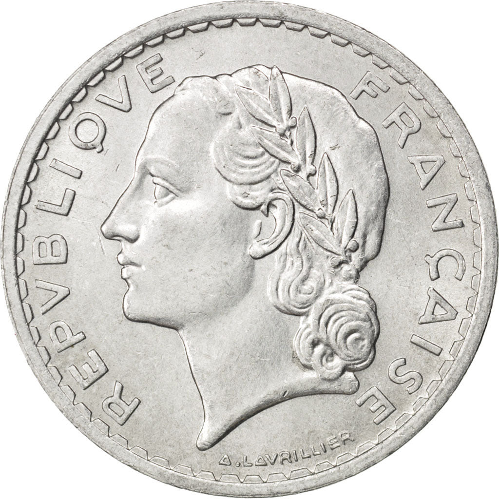 Coin, France, Lavrillier, 5 Francs, 1949, Beaumont le Roger, AU(55-58)