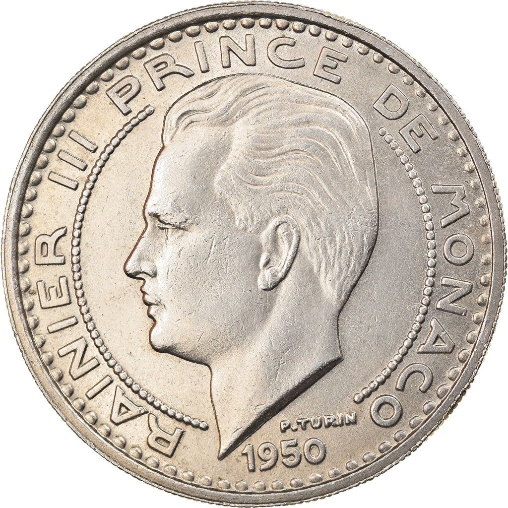 Coin, Monaco, Rainier III, 100 Francs, Cent, 1950, EF(40-45), Copper-nickel
