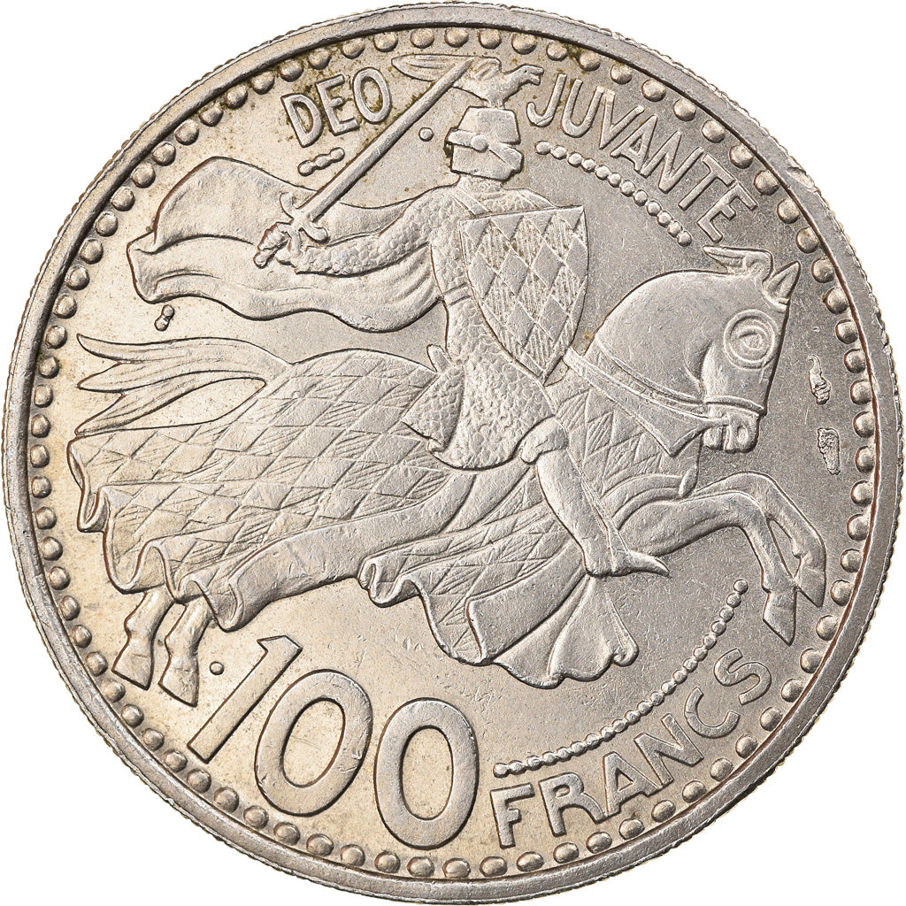 Coin, Monaco, Rainier III, 100 Francs, Cent, 1950, EF(40-45), Copper-nickel
