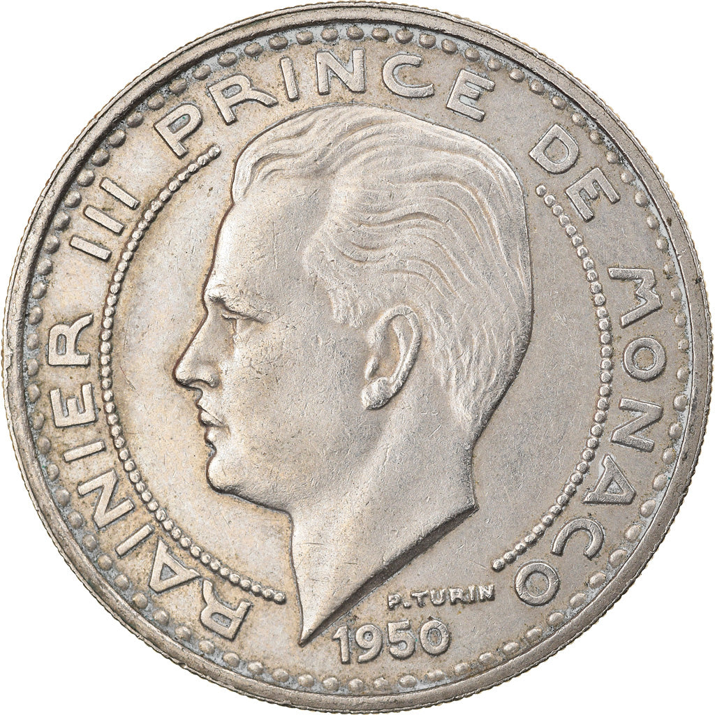 Coin, Monaco, Rainier III, 100 Francs, Cent, 1950, EF(40-45), Copper-nickel