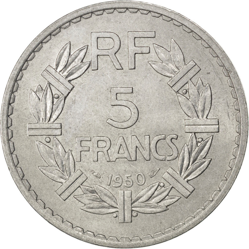 FRANCE, Lavrillier, 5 Francs, 1950, Paris, KM #888b.1, AU(55-58), Aluminum, 31,.