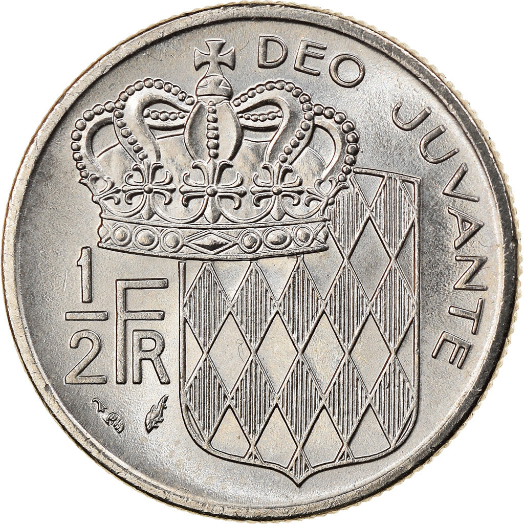 Münze, Monaco, Rainier III, 1/2 Franc, 1975, SS, Nickel, KM:145, Gadoury:MC 149
