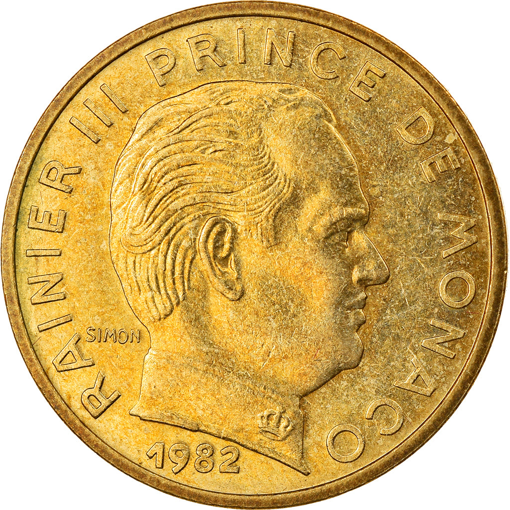 Münze, Monaco, Rainier III, 10 Centimes, 1982, SS, Aluminum-Bronze, KM:142