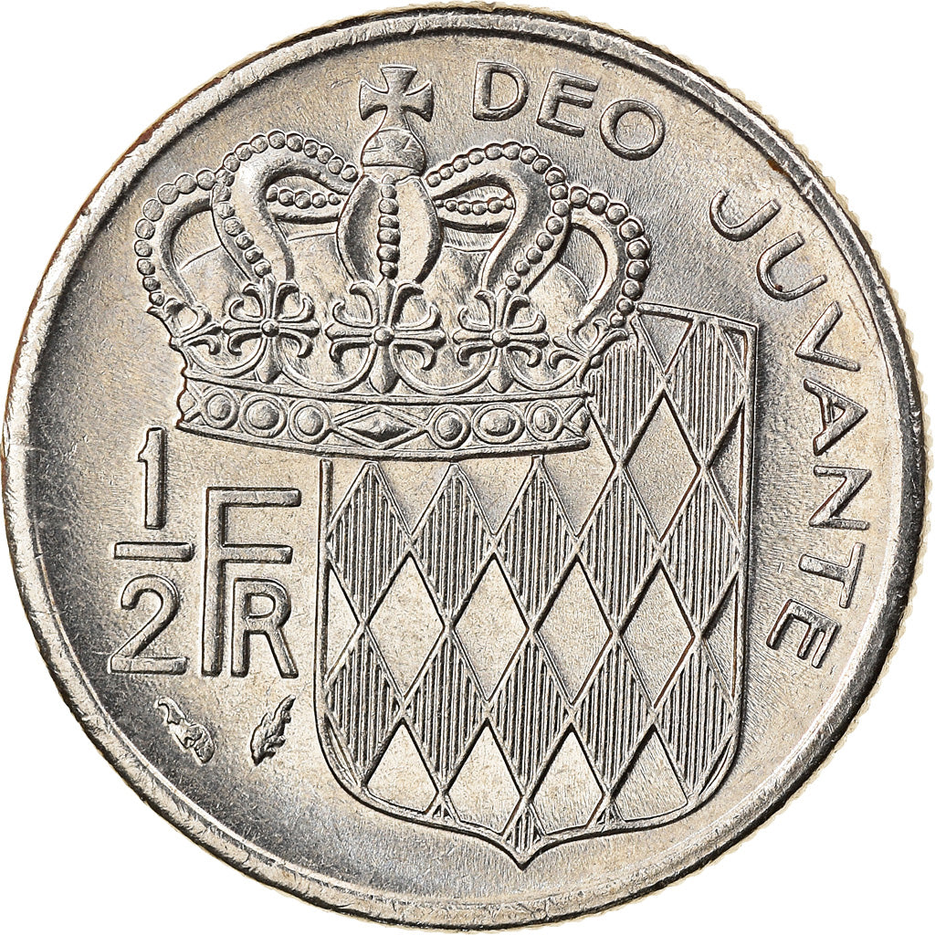 Moneta, Monaco, Rainier III, 1/2 Franc, 1977, SPL-, Nichel, KM:145, Gadoury:MC
