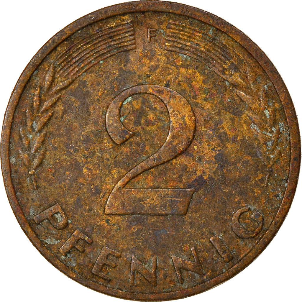 Moneta, GERMANIA - REPUBBLICA FEDERALE, 2 Pfennig, 1961, Stuttgart, MB+, Bronzo