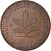 Munten, Federale Duitse Republiek, 2 Pfennig, 1973, Hambourg, ZF, Copper Plated