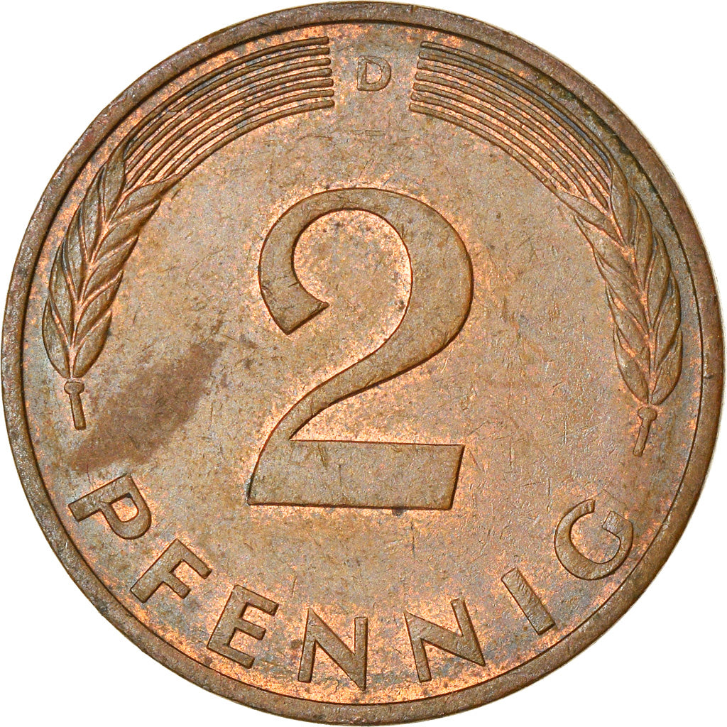 Moneta, GERMANIA - REPUBBLICA FEDERALE, 2 Pfennig, 1978, Munich, BB, Acciaio
