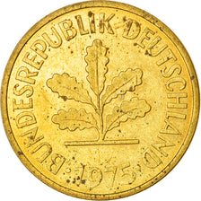 Monnaie, République fédérale allemande, 5 Pfennig, 1975, Hambourg, TTB, Brass