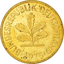 Coin, GERMANY - FEDERAL REPUBLIC, 5 Pfennig, 1975, Hambourg, EF(40-45), Brass