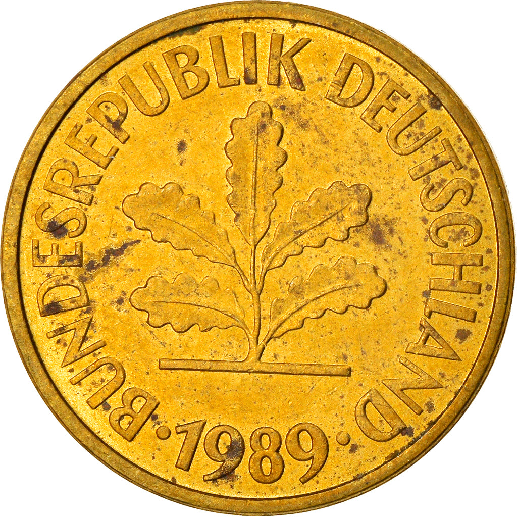 Münze, Bundesrepublik Deutschland, 5 Pfennig, 1989, Hambourg, SS, Brass Clad