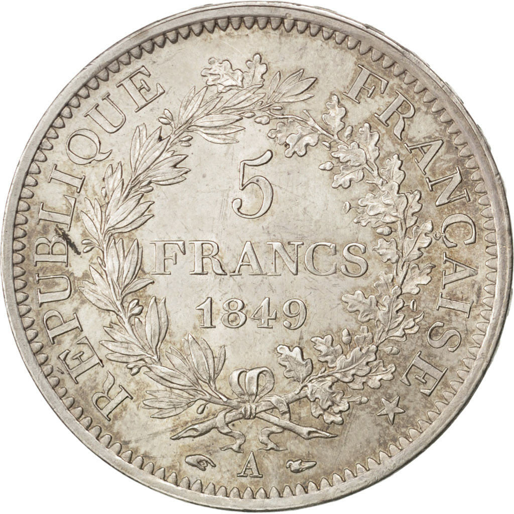France, 5 Francs, Hercule, 1849, Paris, Silver, AU(55-58), Gadoury:683