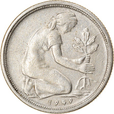 Moneta, GERMANIA - REPUBBLICA FEDERALE, 50 Pfennig, 1949, Stuttgart, BB