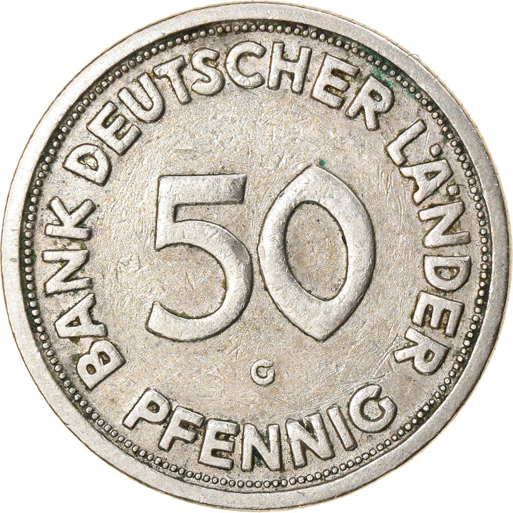 Münze, Bundesrepublik Deutschland, 50 Pfennig, 1949, Karlsruhe, SS
