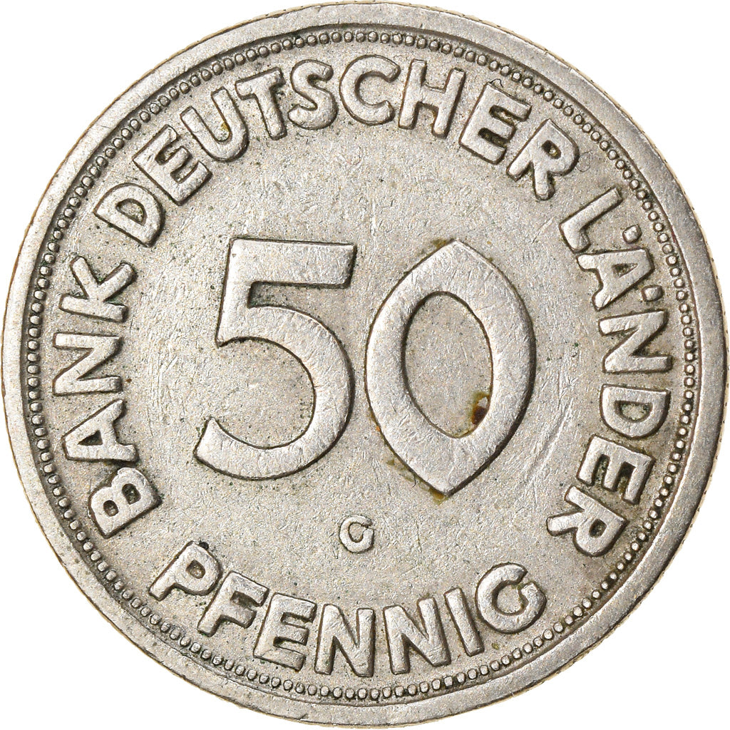 Monnaie, République fédérale allemande, 50 Pfennig, 1949, Karlsruhe, TTB