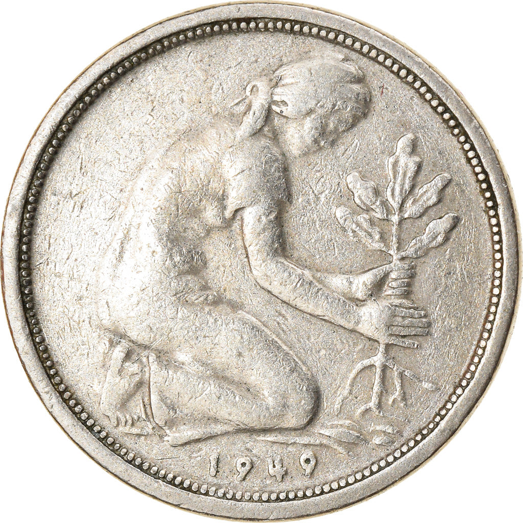 Munten, Federale Duitse Republiek, 50 Pfennig, 1949, Hambourg, ZF