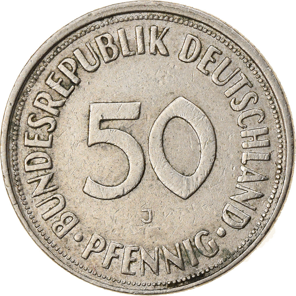 Moneta, Niemcy - RFN, 50 Pfennig, 1967, Hambourg, EF(40-45), Miedź-Nikiel