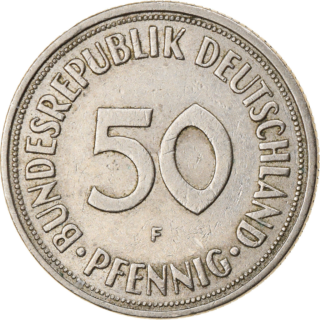 Münze, Bundesrepublik Deutschland, 50 Pfennig, 1968, Stuttgart, SS