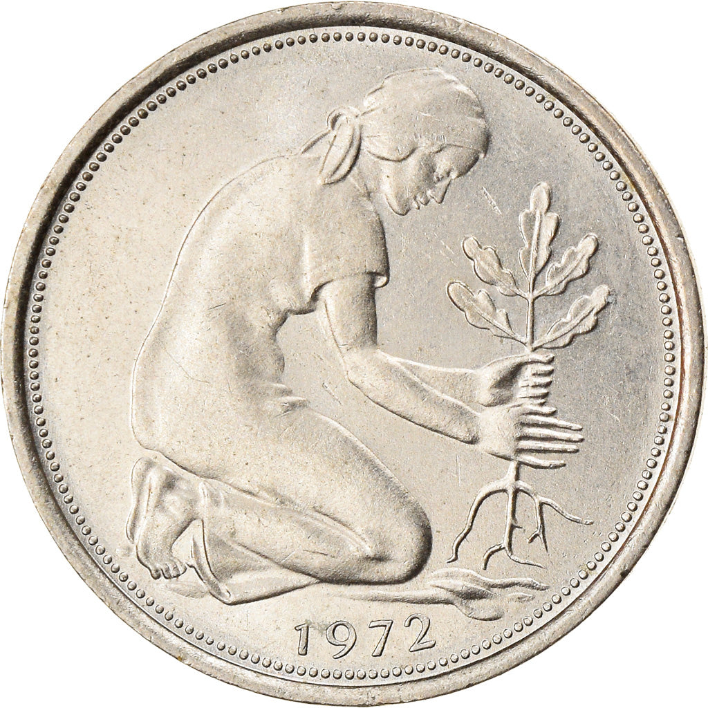Münze, Bundesrepublik Deutschland, 50 Pfennig, 1972, Hambourg, VZ