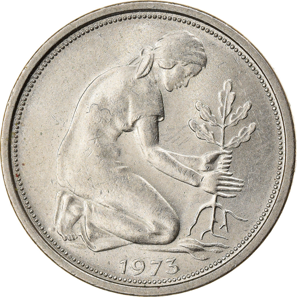 Münze, Bundesrepublik Deutschland, 50 Pfennig, 1973, Munich, VZ, Copper-nickel