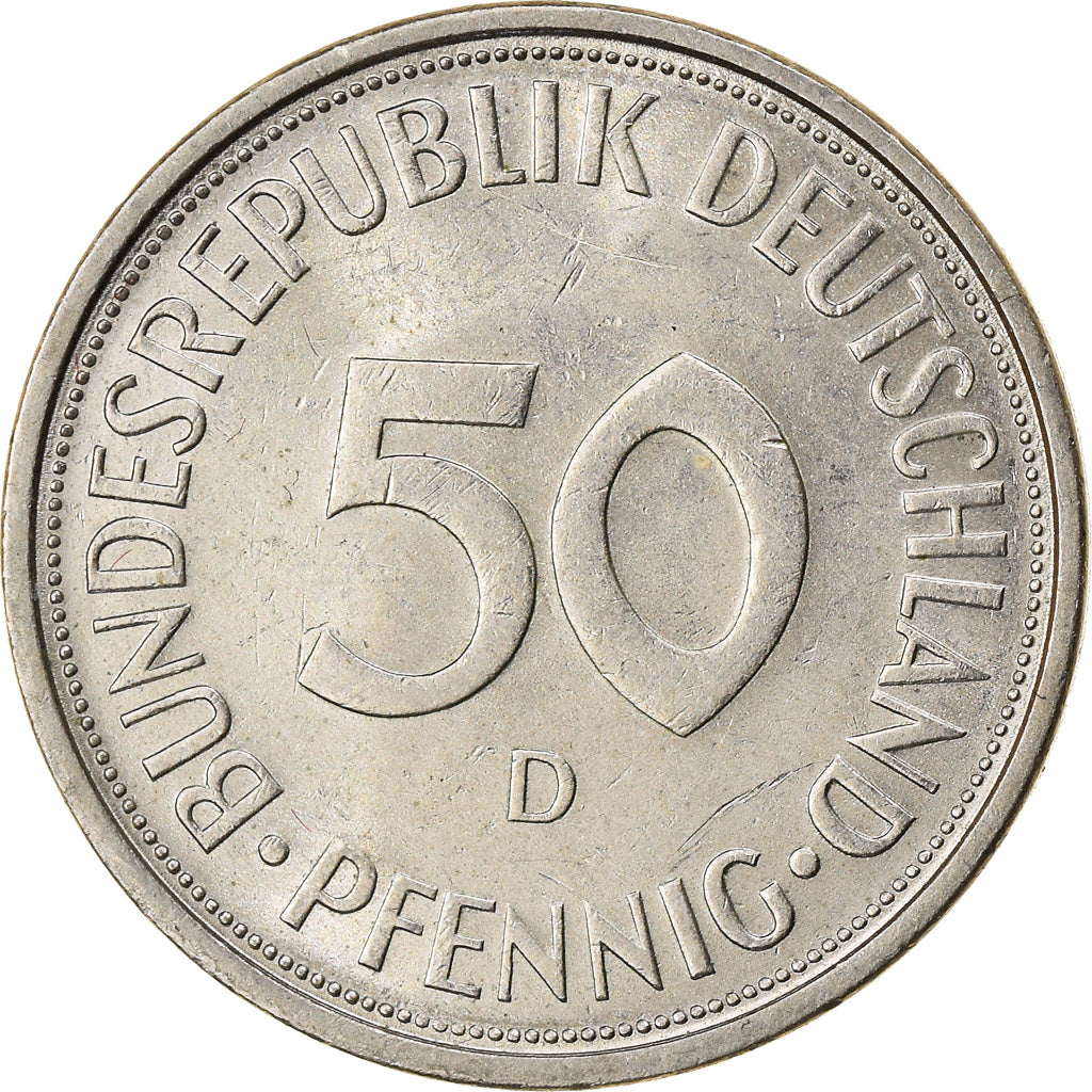 Münze, Bundesrepublik Deutschland, 50 Pfennig, 1973, Munich, VZ, Copper-nickel