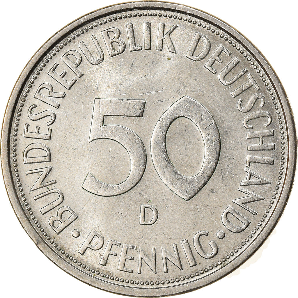 Coin, GERMANY - FEDERAL REPUBLIC, 50 Pfennig, 1973, Munich, AU(55-58)