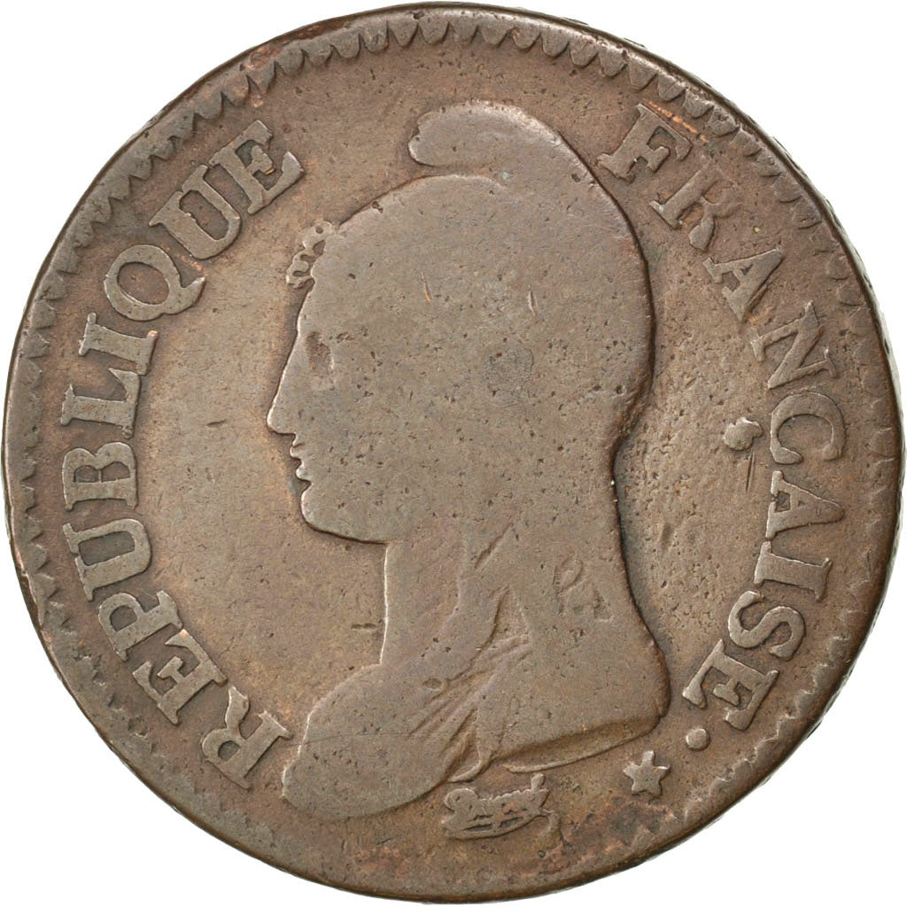 Coin, France, Dupré, Decime, 1797, Strasbourg, F(12-15), Bronze, KM:644.4