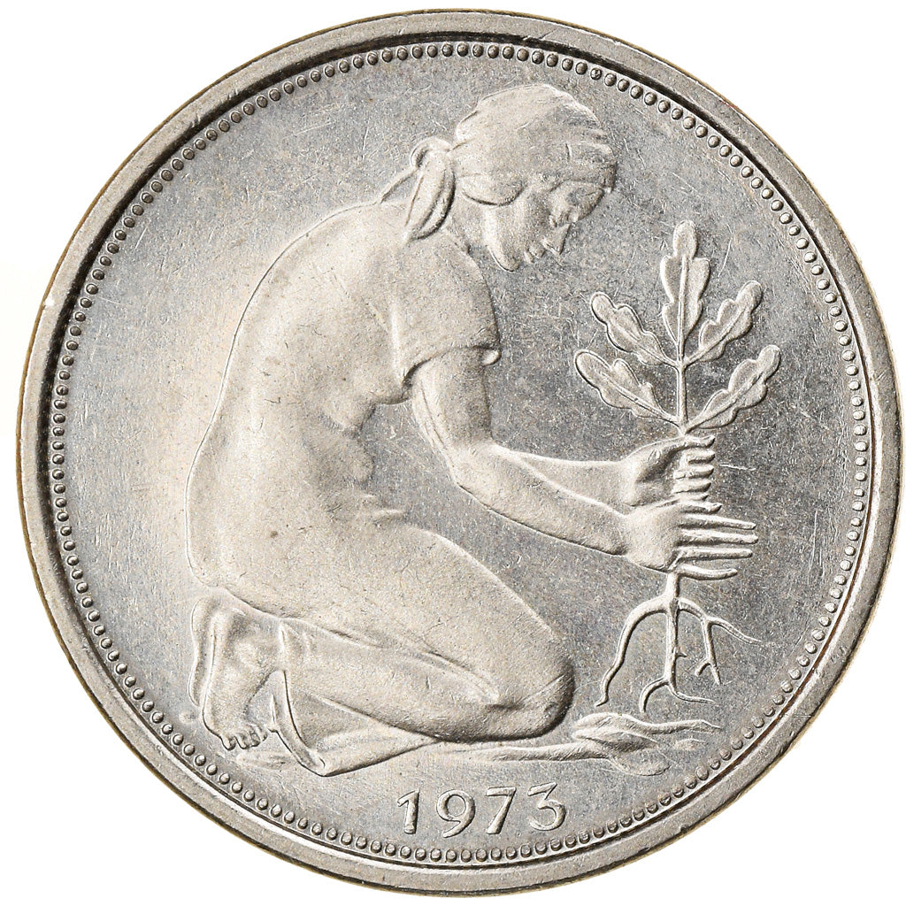 Monnaie, République fédérale allemande, 50 Pfennig, 1973, Hambourg, SUP