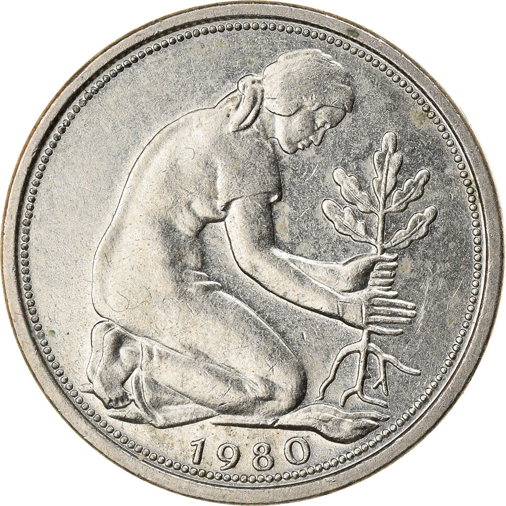 Munten, Federale Duitse Republiek, 50 Pfennig, 1980, Munich, PR, Copper-nickel