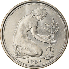 Coin, GERMANY - FEDERAL REPUBLIC, 50 Pfennig, 1981, Hambourg, AU(55-58)