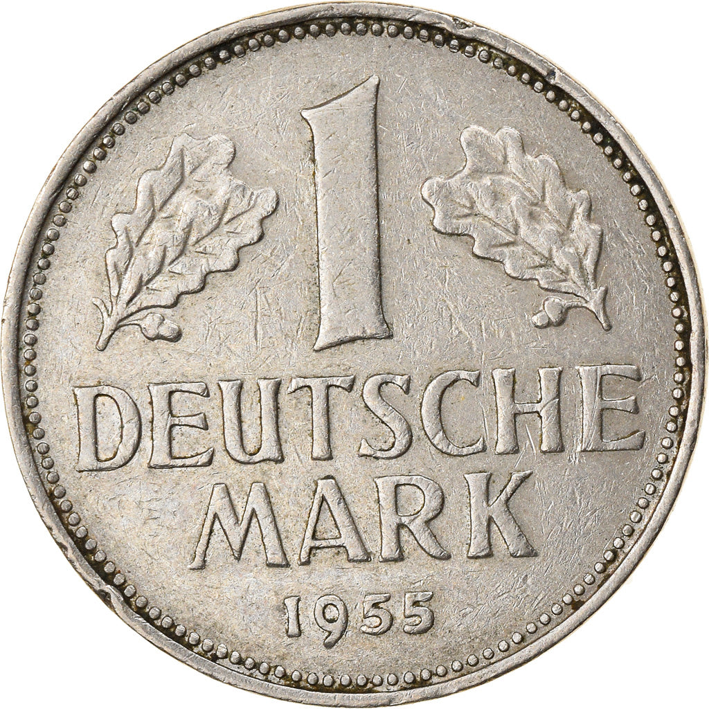 Moneta, GERMANIA - REPUBBLICA FEDERALE, Mark, 1955, Stuttgart, BB, Rame-nichel