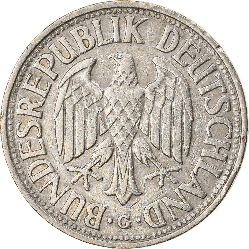 Coin, GERMANY - FEDERAL REPUBLIC, Mark, 1955, Karlsruhe, EF(40-45)