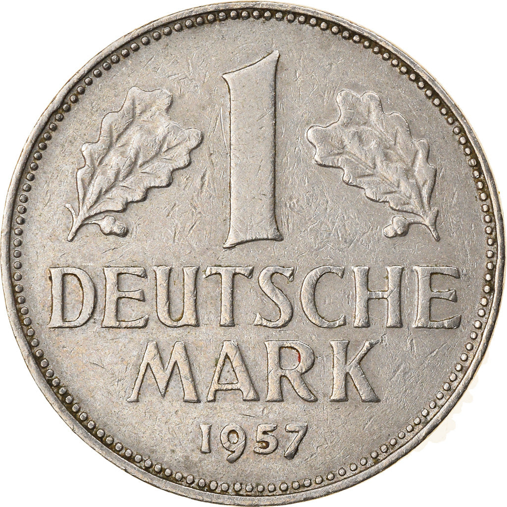 Coin, GERMANY - FEDERAL REPUBLIC, Mark, 1957, Stuttgart, EF(40-45)