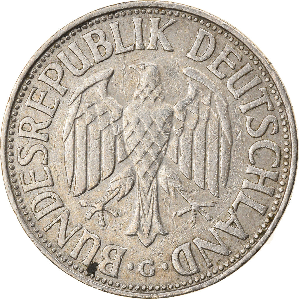 Moneta, Niemcy - RFN, Mark, 1957, Karlsruhe, EF(40-45), Miedź-Nikiel, KM:110