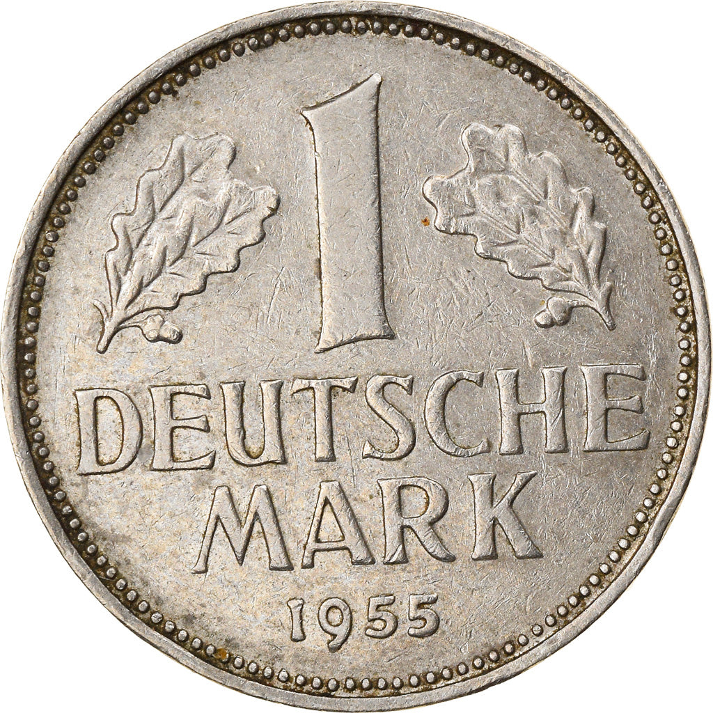 Moneta, GERMANIA - REPUBBLICA FEDERALE, Mark, 1955, Stuttgart, BB, Rame-nichel