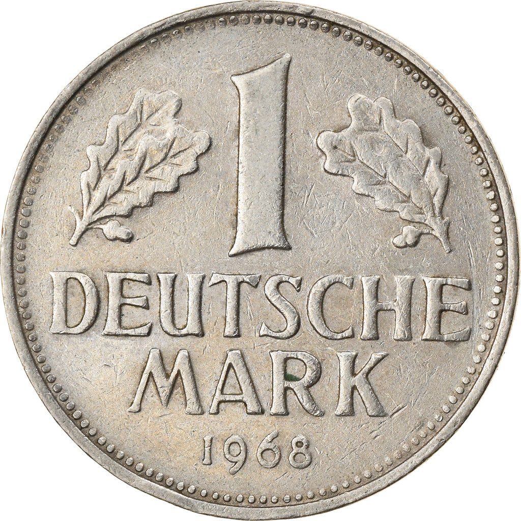 Moneta, GERMANIA - REPUBBLICA FEDERALE, Mark, 1968, Stuttgart, BB, Rame-nichel