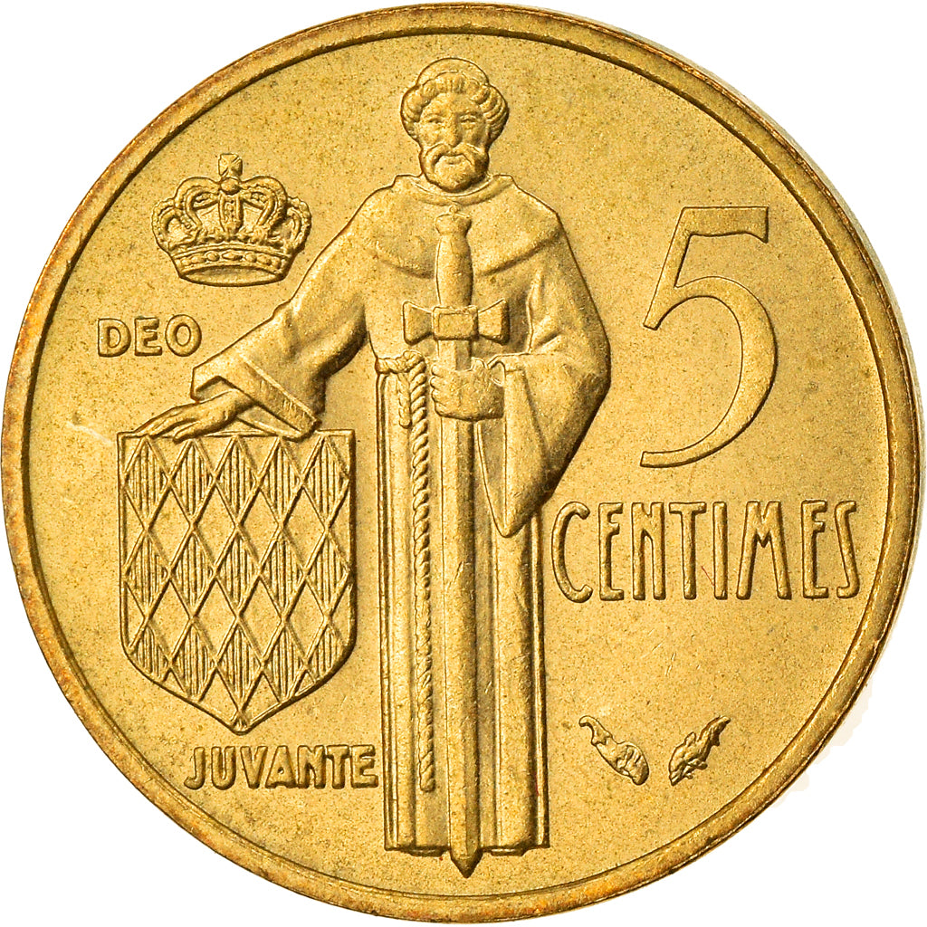 Monnaie, Monaco, Rainier III, 5 Centimes, 1976, TTB, Aluminum-Bronze, Gadoury:MC