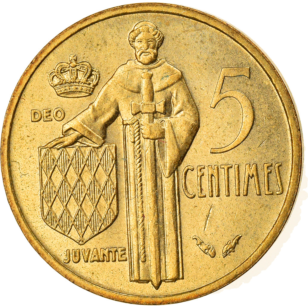 Coin, Monaco, Rainier III, 5 Centimes, 1976, EF(40-45), Aluminum-Bronze, KM:156