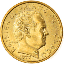 Moeda, Mónaco, Rainier III, 5 Centimes, 1977, AU(55-58), Alumínio-Bronze