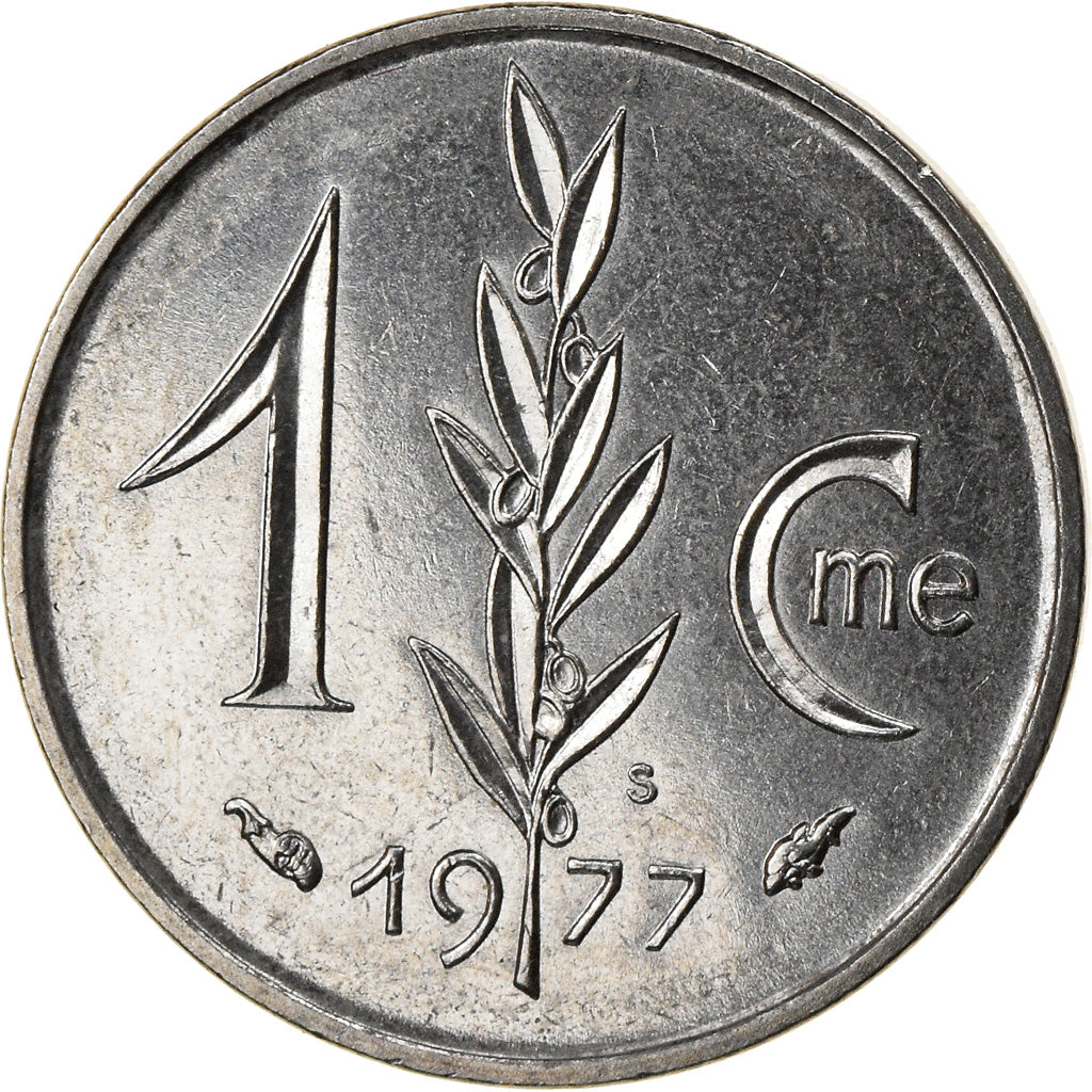 Coin, Monaco, Rainier III, Centime, 1977, AU(55-58), Stainless Steel, KM:155