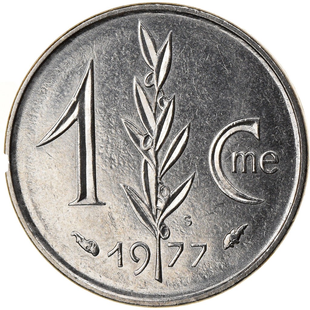 Coin, Monaco, Rainier III, Centime, 1977, AU(55-58), Stainless Steel, KM:155