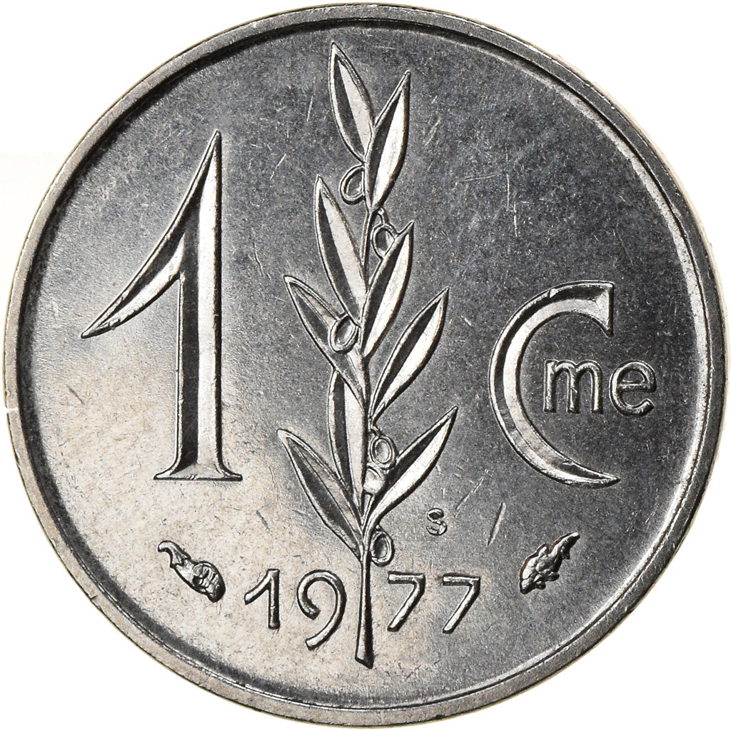 Monnaie, Monaco, Rainier III, Centime, 1977, SUP, Stainless Steel, Gadoury:MC
