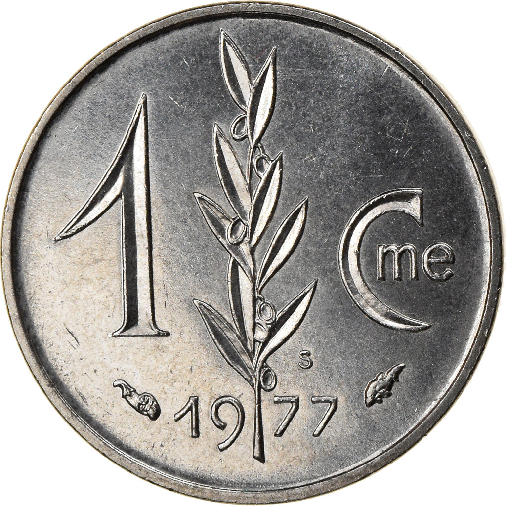 Coin, Monaco, Rainier III, Centime, 1977, AU(55-58), Stainless Steel, KM:155