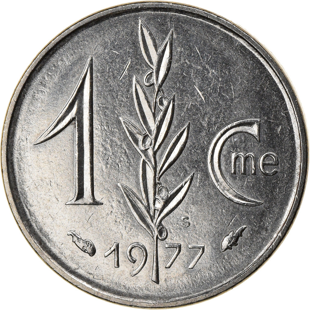 Coin, Monaco, Rainier III, Centime, 1977, AU(55-58), Stainless Steel, KM:155